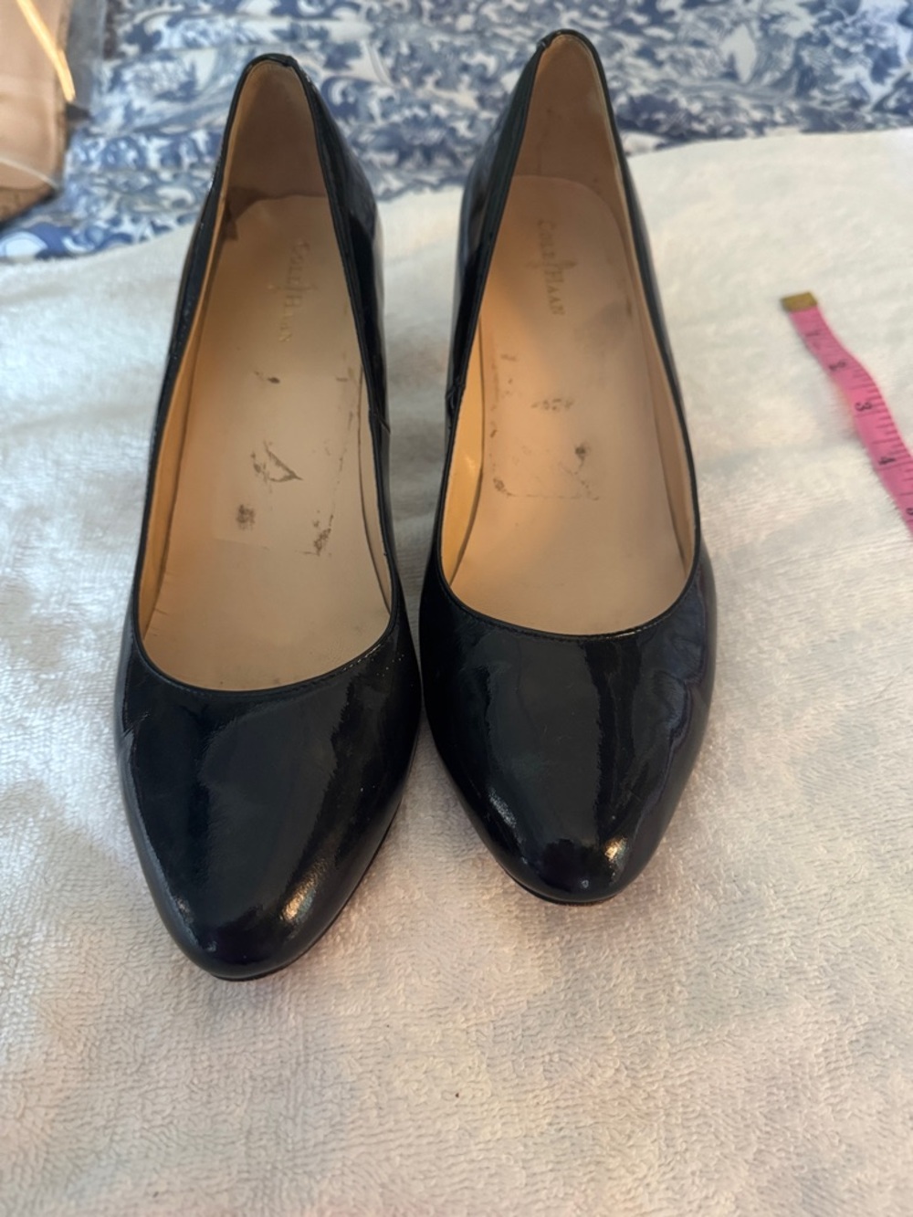 Cole Haan Black Patent Leather Pointed-Toe Pumps